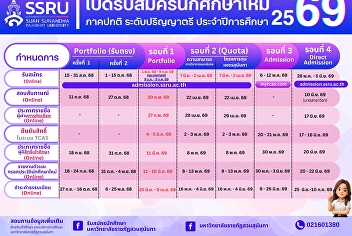 Admission Calendar for New Students for
the Academic Year 2026 (TCAS 2026)