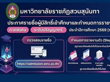 Announcement of the list of eligible
candidates for admission and the
schedule for new student enrollment
reporting for the special undergraduate
program, Academic Year 2026 (Round 1)