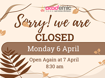 Announcement: Closure Notice for the One
Stop Service Counter on the 1st floor of
the Office of the President on April 6,
2026.